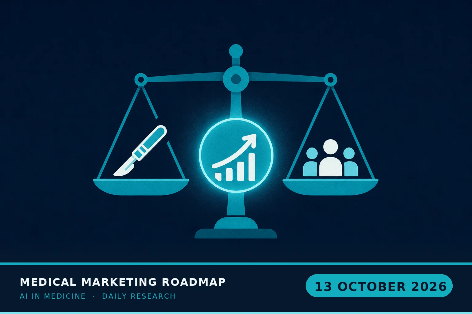 Medical Marketing Roadmap AI research illustration for October 13, 2026 — Houston Methodist proved a 7% surgical volume gain with a synthetic control — not a before-and-after chart