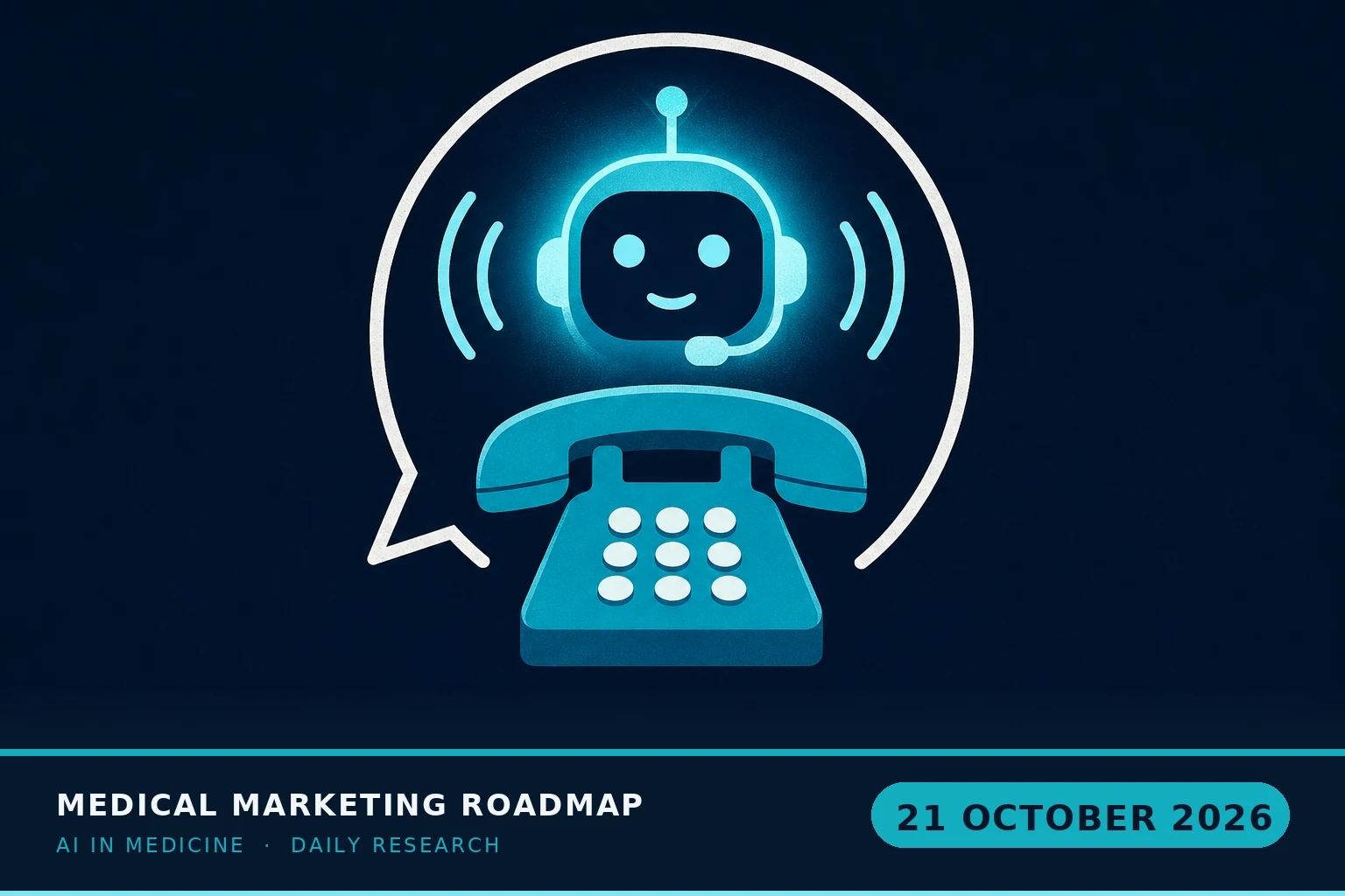 Medical Marketing Roadmap AI research illustration for October 21, 2026 — Yelp now dials businesses for users — the voice on your front-desk line is increasingly a bot